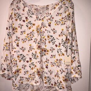 St. John's Bay Floral V-Neck Blouse - Multicolor